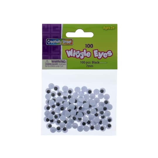 12 Packs: 100 ct. (1,200 total) Creativity Street&#xAE; 7mm Black Glue-On Wiggle Eyes